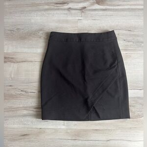 Black Front Slit Skirt